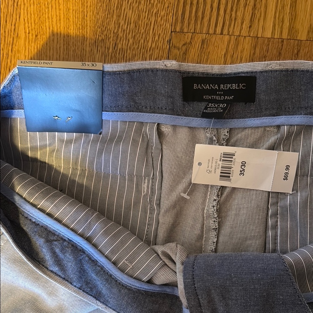 Banana Republic Dress Pants Mens 35x30 Gray Kentfield Pant Slim Fit Business NWT